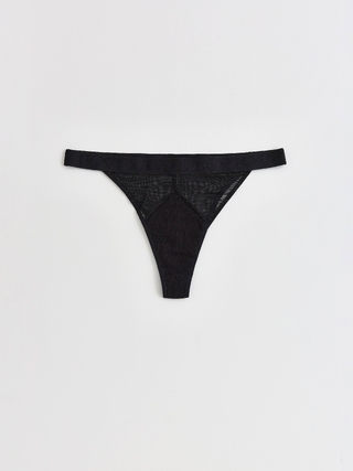 CONTE RIB WITH MESH LTA 2495 Трусы «танга» из хлопка и эластичной сеточки