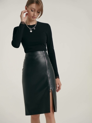 CONTE LU 1412 Юбка «под кожу» на молнии