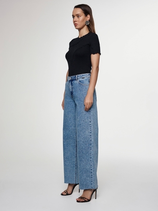 CONTE CON-637 Широкие джинсы wide leg с необработанным краем