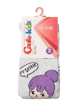 Conte-kids TIP-TOP Хлопковые колготки с рисунком "I Love Selfie"