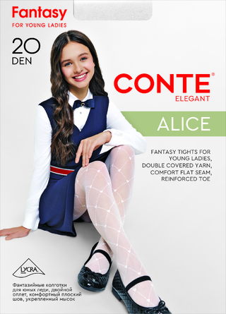CONTE Колготки с геометрическим рисунком в сердечки ALICE