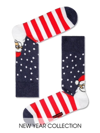 DIWARI Новогодние носки "Санта-Клаус" с пушистой нитью