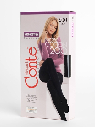 CONTE MICROCOTTON 200 Теплые Колготки женские с хлопком