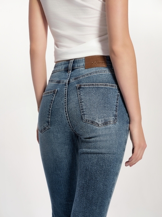 CONTE CON-721 Джинсы skinny с эффектом потёртостей и необработанным краем