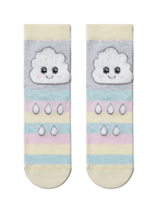 CONTE HAPPY Хлопковые носки с пушистым рисунком "Тучка"