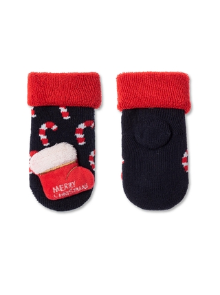 CONTE-KIDS Махровые новогодние носки с игрушкой для самых маленьких «Sweets»