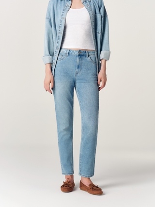 CONTE Голубые джинсы slim с эффектом потёртостей CON-940