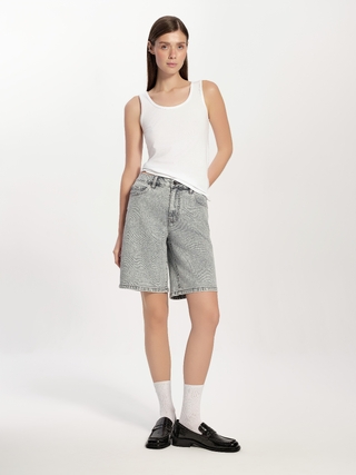 CONTE CON-775 Классические джинсовые шорты серого цвета