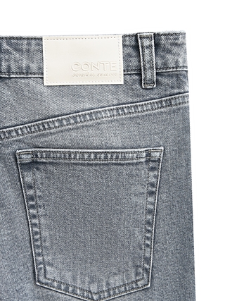 CONTE CON-823 Прямые джинсы серого цвета с эффектом потертостей