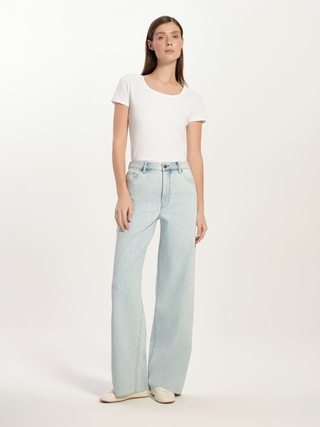 CONTE CON-784 Джинсы wide leg ULTRA-LONG небесно-голубого цвета