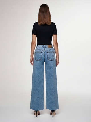 CONTE CON-637 Широкие джинсы wide leg с необработанным краем