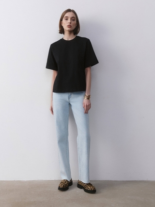 CONTE LD 2680 базовая футболка из хлопка с манжетами по рукавам