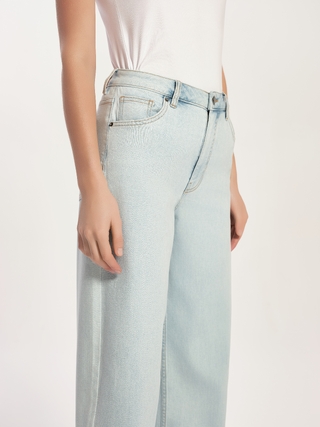 CONTE CON-784 Джинсы wide leg ULTRA-LONG небесно-голубого цвета