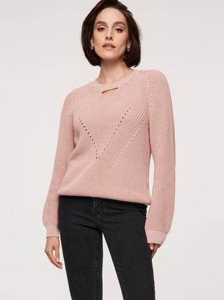 CONTE LDK 288 Фактурный джемпер с V-образным декоративным вырезом