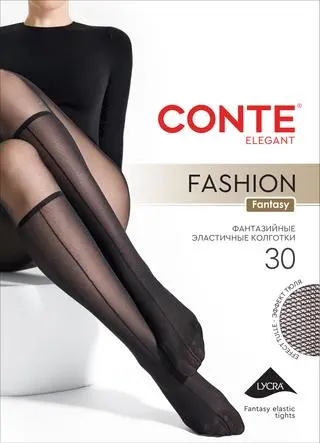 CONTE FASHION (МОДА) Колготки с имитацией гольфов в мелкую сеточку