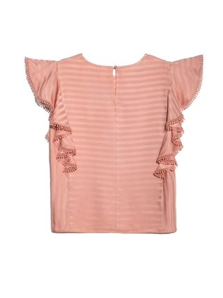 CONTE LBL 908 Ультрамодная шелковистая блузка с воланами