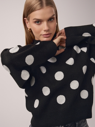 CONTE Укороченный свитер объемного силуэта с жаккардовым переплетением LDK 23102