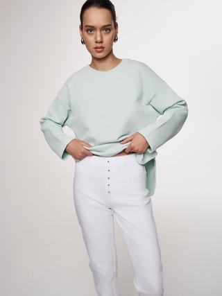 CONTE CON-647 Белые джинсы slim fit с застежкой на пуговицы