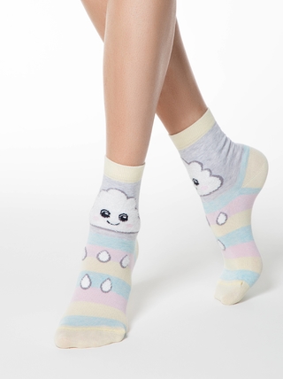 CONTE HAPPY Хлопковые носки с пушистым рисунком "Тучка"