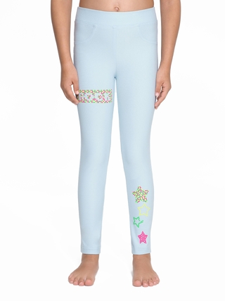 CONTE ROCK STAR Джеггинсы с ярким рисунком из неоновых стразов 