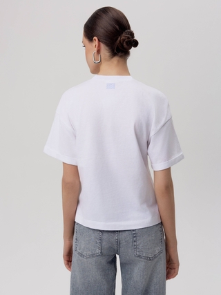 CONTE LD 2680 базовая футболка из хлопка с манжетами по рукавам