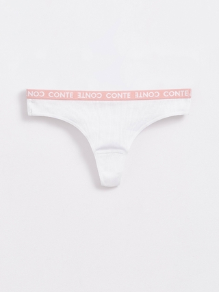 CONTE ACTIVE BASE LST 1259 Трусы «Стринг» из хлопка в рубчик женские