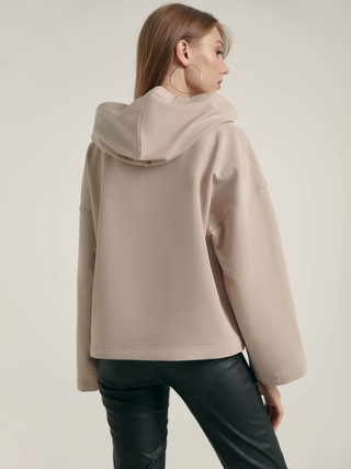 CONTE LD 1366 Оversize-худи на флисе с вышивкой "True"