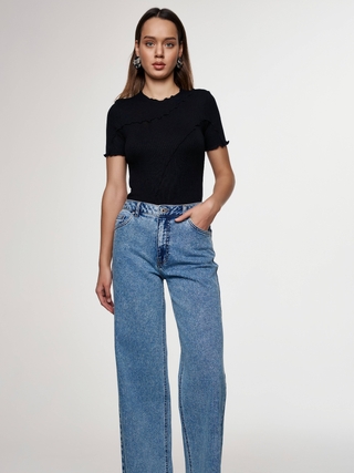 CONTE CON-637 Широкие джинсы wide leg с необработанным краем