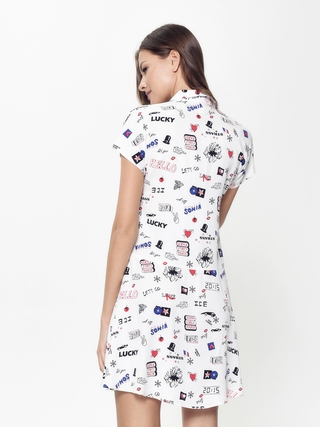 CONTE LPL 889 Легкое платье-рубашка с яркими рисунками