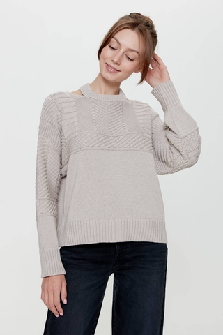 CONTE LDK 215 Фактурный джемпер с декоративными вырезами