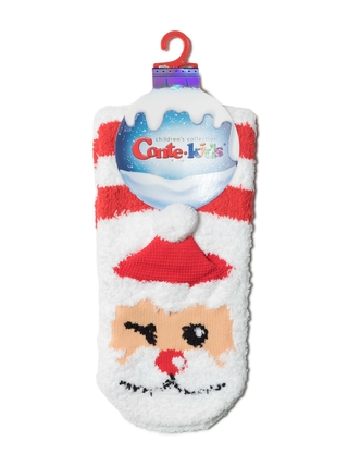 Conte-Kids Пушистые новогодние носки "Санта" с помпоном