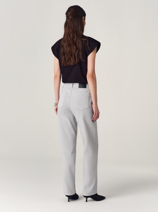 CONTE Серые джинсы loose с лавандовым оттенком CON-943