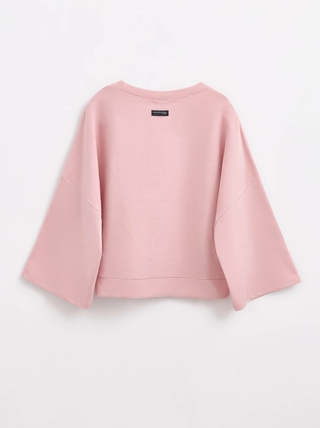 CONTE LD 1631 Укороченный джемпер из футера с широкими рукавами