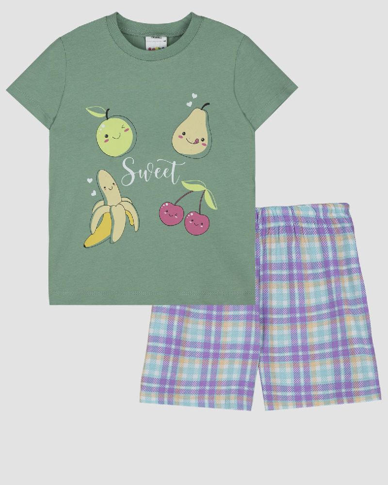 Пижама для девочки (футболка+шорты) Пижама для девочки (футболка+шорты)