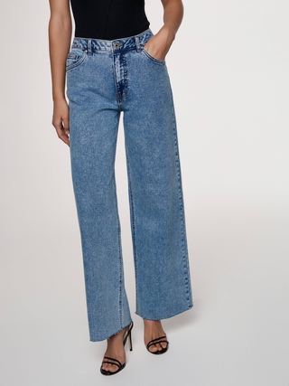 CONTE CON-637 Широкие джинсы wide leg с необработанным краем