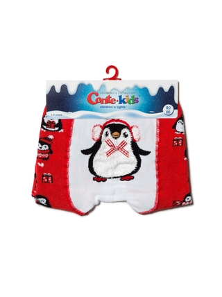Conte-Kids Новогодние колготки "Пингвин" с пушистой нитью и бантиком