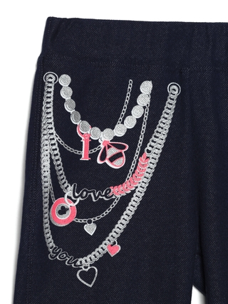 CONTE PUNK FUN Джеггинсы с оригинальным рисунком "Цепочки" 