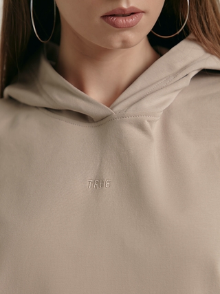 CONTE LD 1366 Оversize-худи на флисе с вышивкой "True"