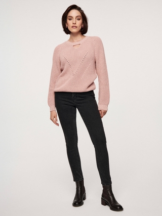 CONTE LDK 288 Фактурный джемпер с V-образным декоративным вырезом