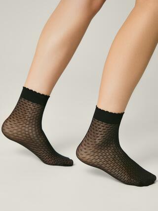 CONTE Тонкие носки с ажурным геометрическим рисунком JULIA