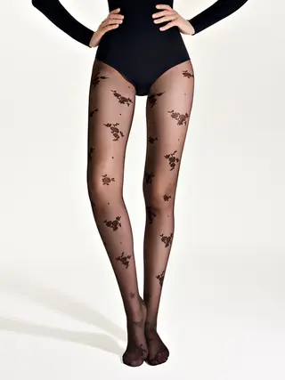 CONTE FLOWER MESH (ЦВЕТОК НА СЕТКЕ) Колготки с цветочным рисунком и мелкими точками