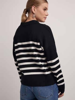 CONTE Джемпер-поло объемного силуэта из пряжи с шерстью LDK 2390