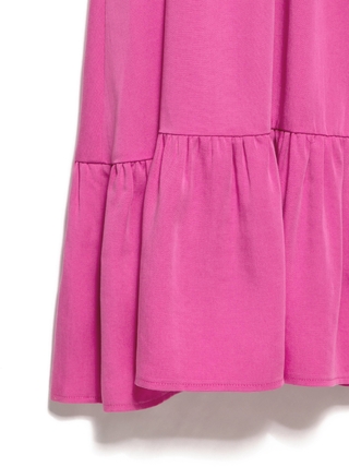 CONTE LPL 1139 Яркое платье-миди с воланами и разрезом сбоку из премиального тенсела