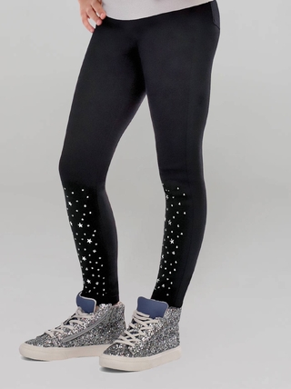 CONTE MINI SILVIA Ультрамодные джеггинсы с россыпью из стразов 