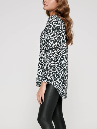 CONTE LBL 1091 Рубашка с геометрическим рисунком из хлопка премиального качества