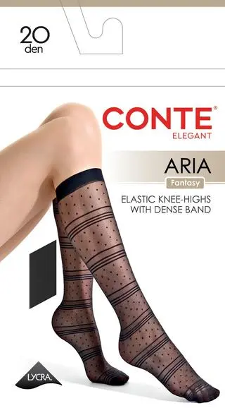 CONTE Гольфы в горизонтальные полосы с точками ARIA (АРИЯ)