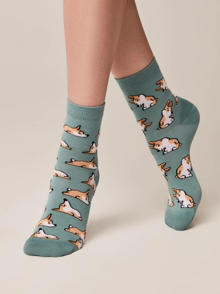 CONTE HAPPY Хлопковые носки с рисунками "corgi"