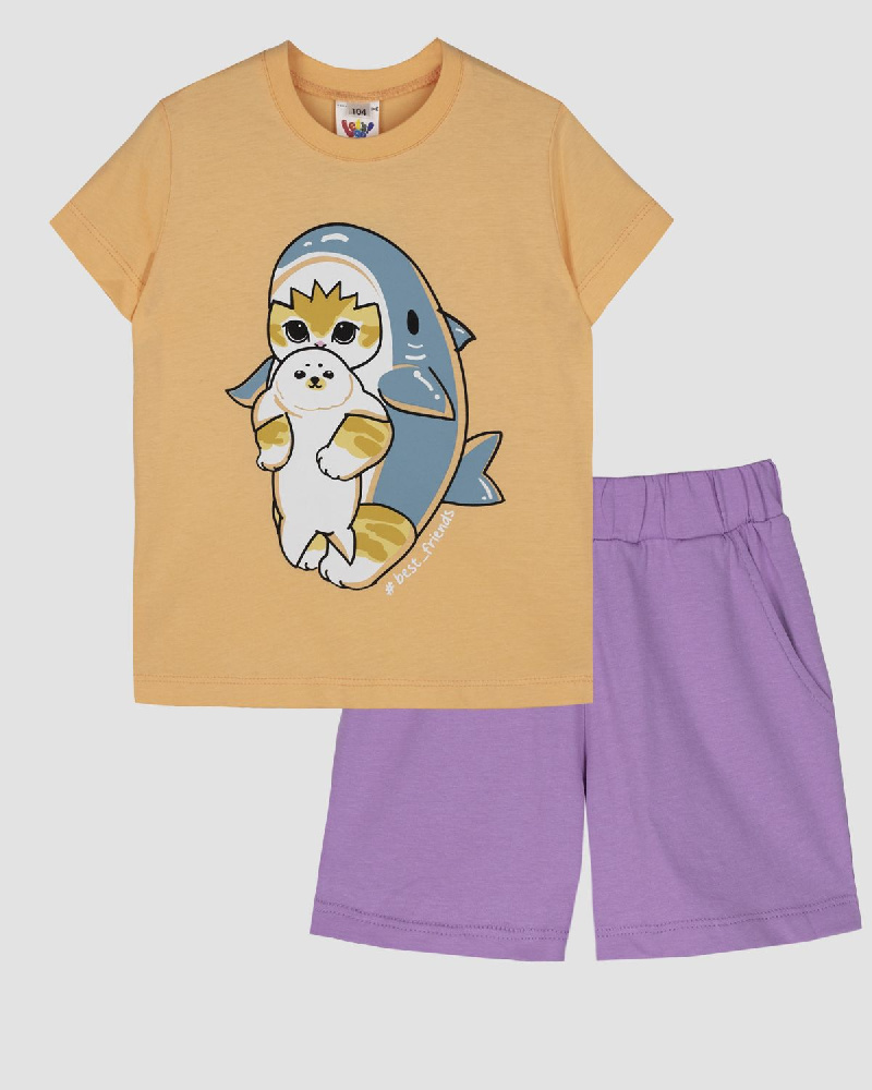 Пижама для девочки (футболка+шорты) Пижама для девочки (футболка+шорты)