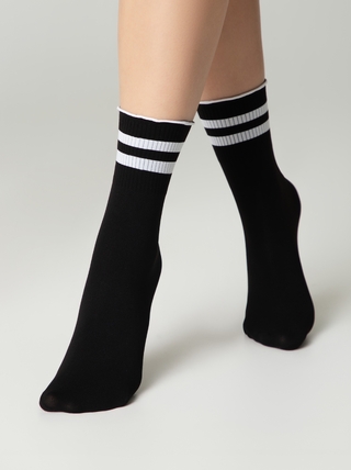 CONTE FANTASY Удлиненные носки с волнистой резинкой в полоску
