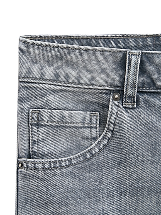 CONTE CON-823 Прямые джинсы серого цвета с эффектом потертостей